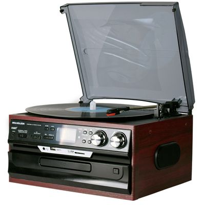 黑胶唱片机现代欧式cdfm收音u盘sd卡lp复古音响老式电唱机留声机